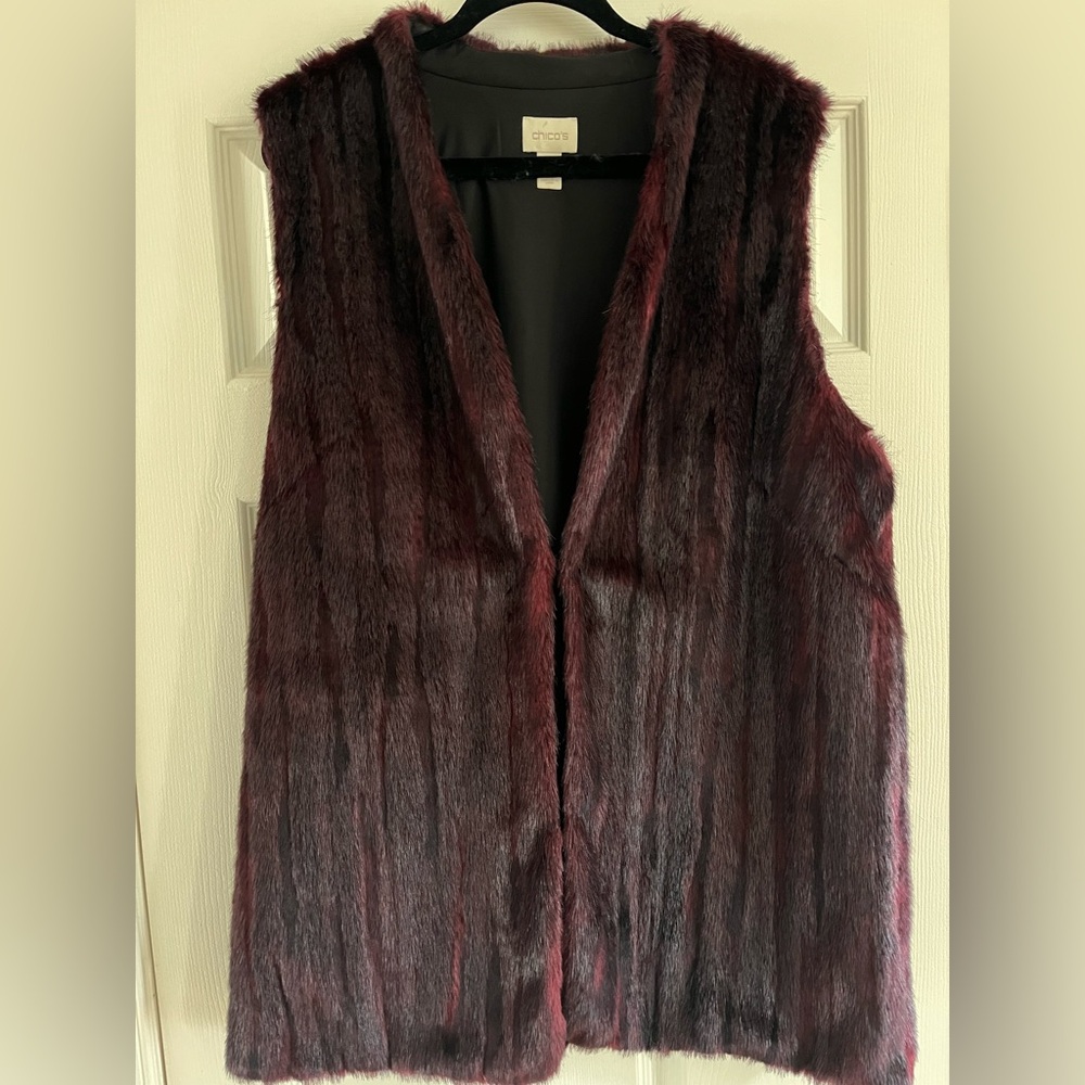 Plum faux fur vest